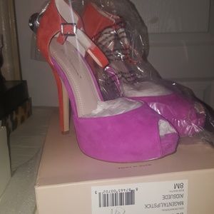 Magenta,orange platform BG Heels sz 8 never worn